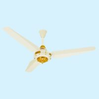 Yashica Antique Cream L/W 30 Watt inverter ceiling fan with three blades, light wood finish and 56-inch sweep
