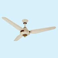 Yashica Executive Cream D/W AC/DC ceiling fan in dark wood finish with three blades and 56-inch sweep