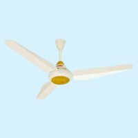 Yashica Crystal Cream L/W inverter ceiling fan with three blades, 56-inch sweep and light wood finish